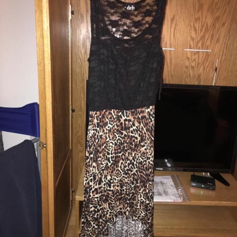 High to low lace/cheetah homecoming dress
