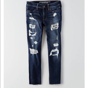 Ripped Cropped American Eagle Jeans