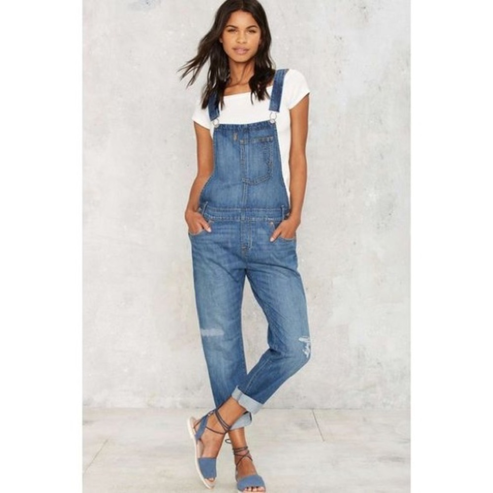 Distressed Levi's overalls