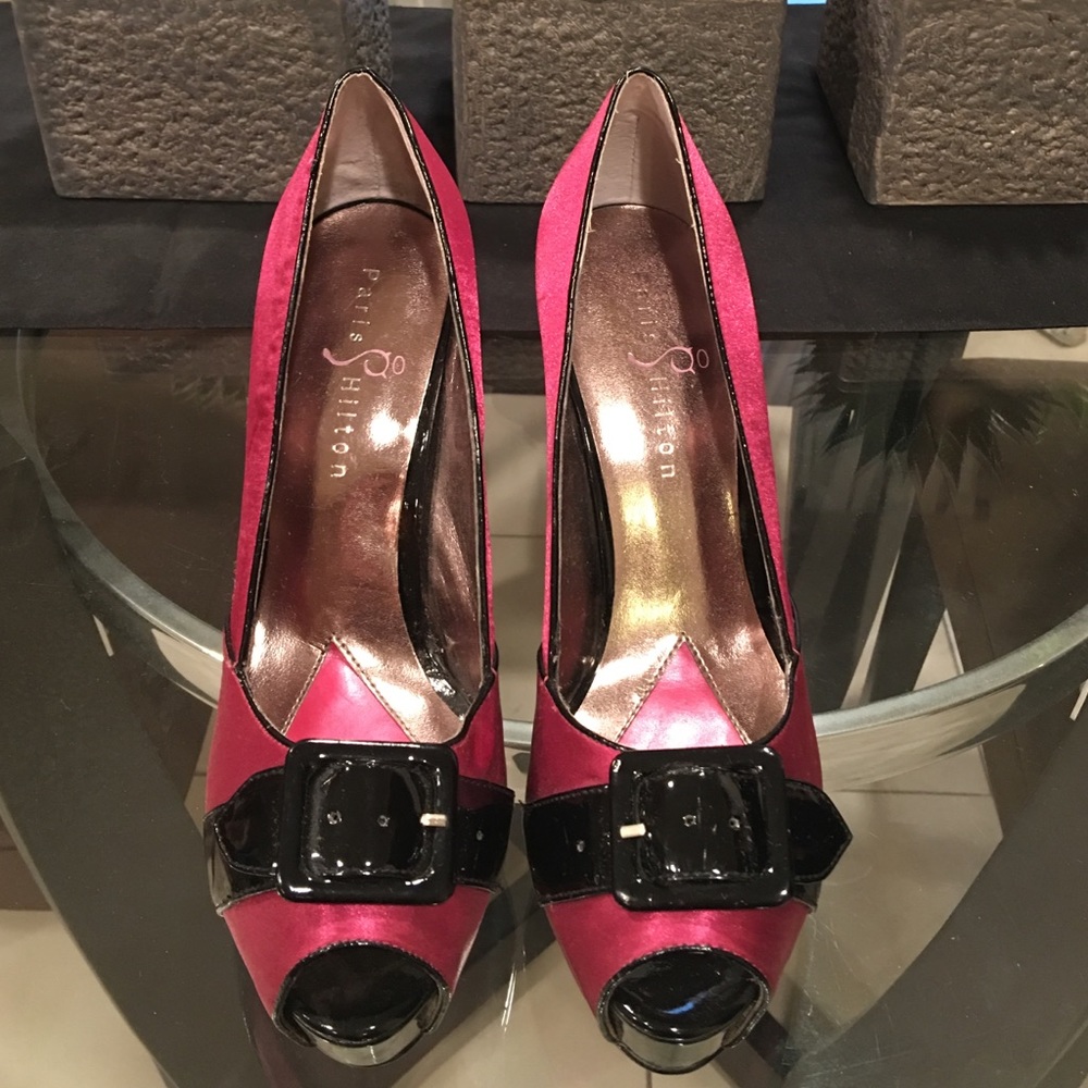 Paris Hilton Platform Peep Toe Heels size 8