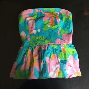 Strapless Peplum Top