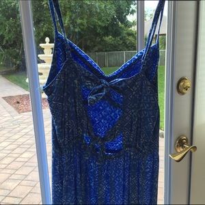 Patterned maxi dress with double slits