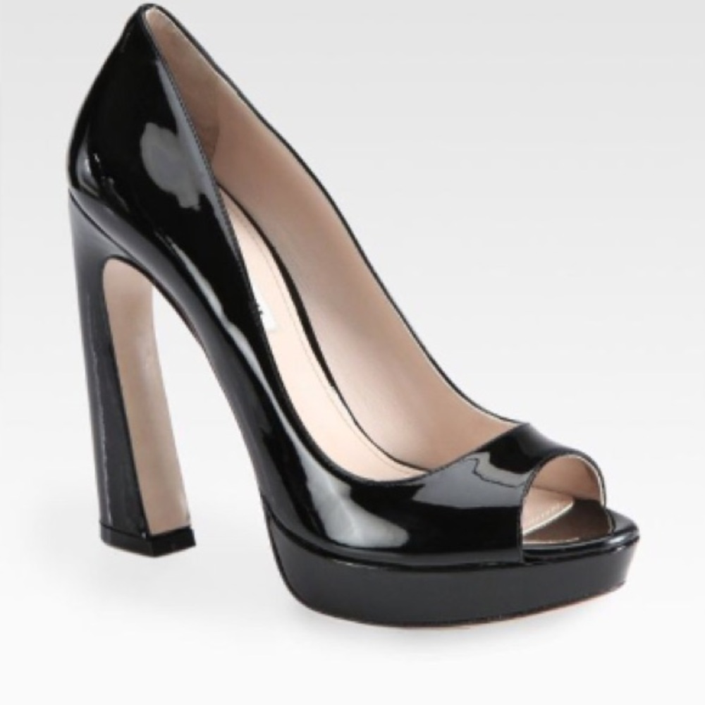 Miu Miu Patent Peep Toes