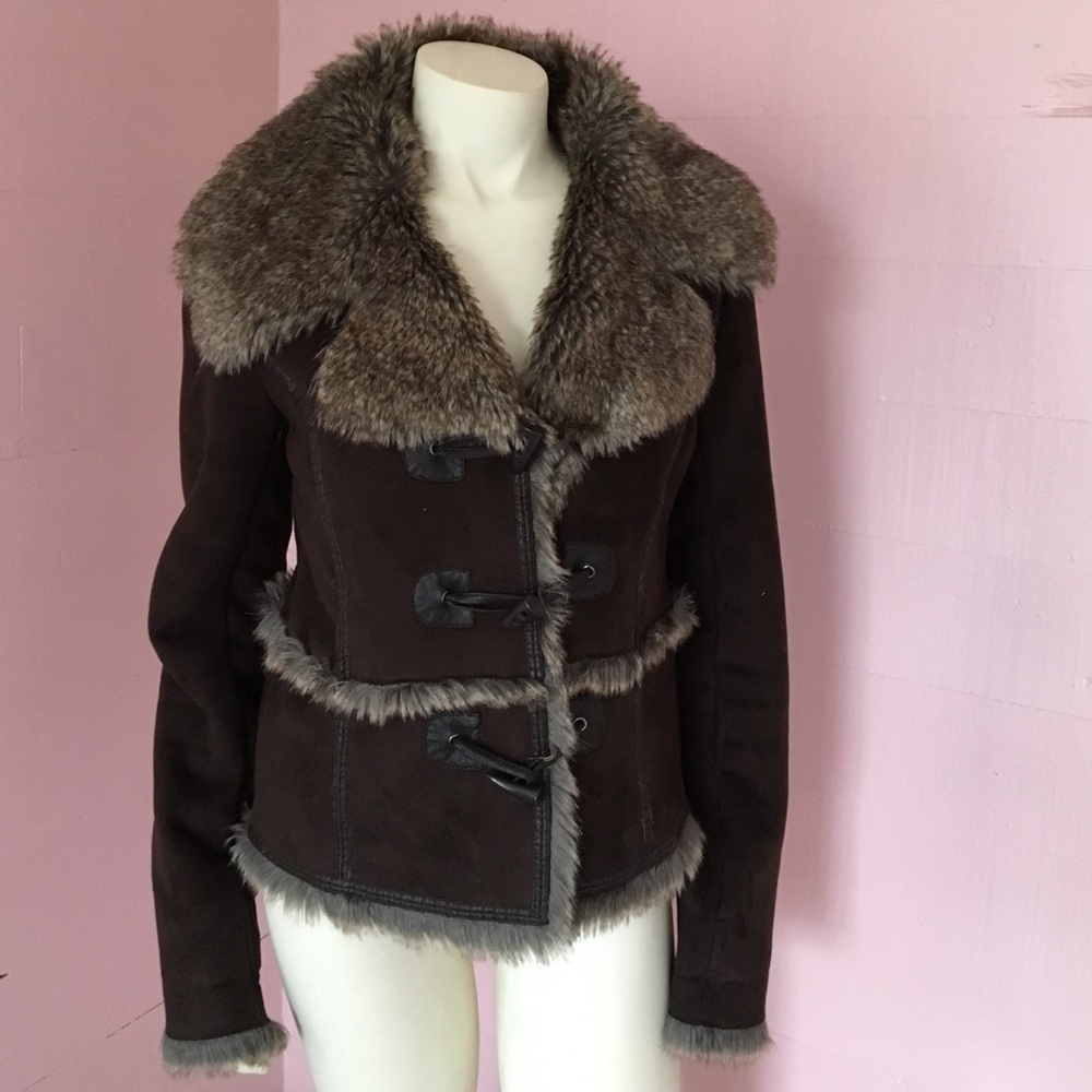 Pasha & Jo Faux Leather and Faux Fur coat