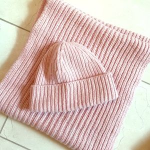 J. Crew pink Infinity scarf and beanie, super soft