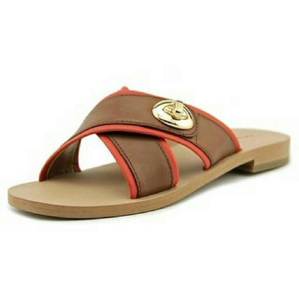Coach coral leather sandals