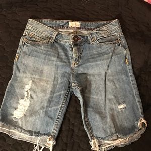 Aeropostale distressed light wash Bermuda shorts
