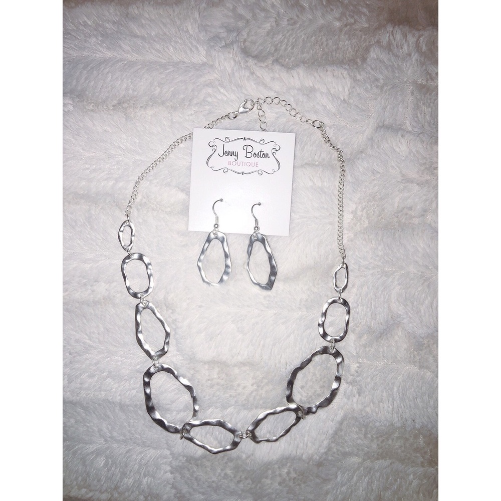 Sterling silver necklace and earring set