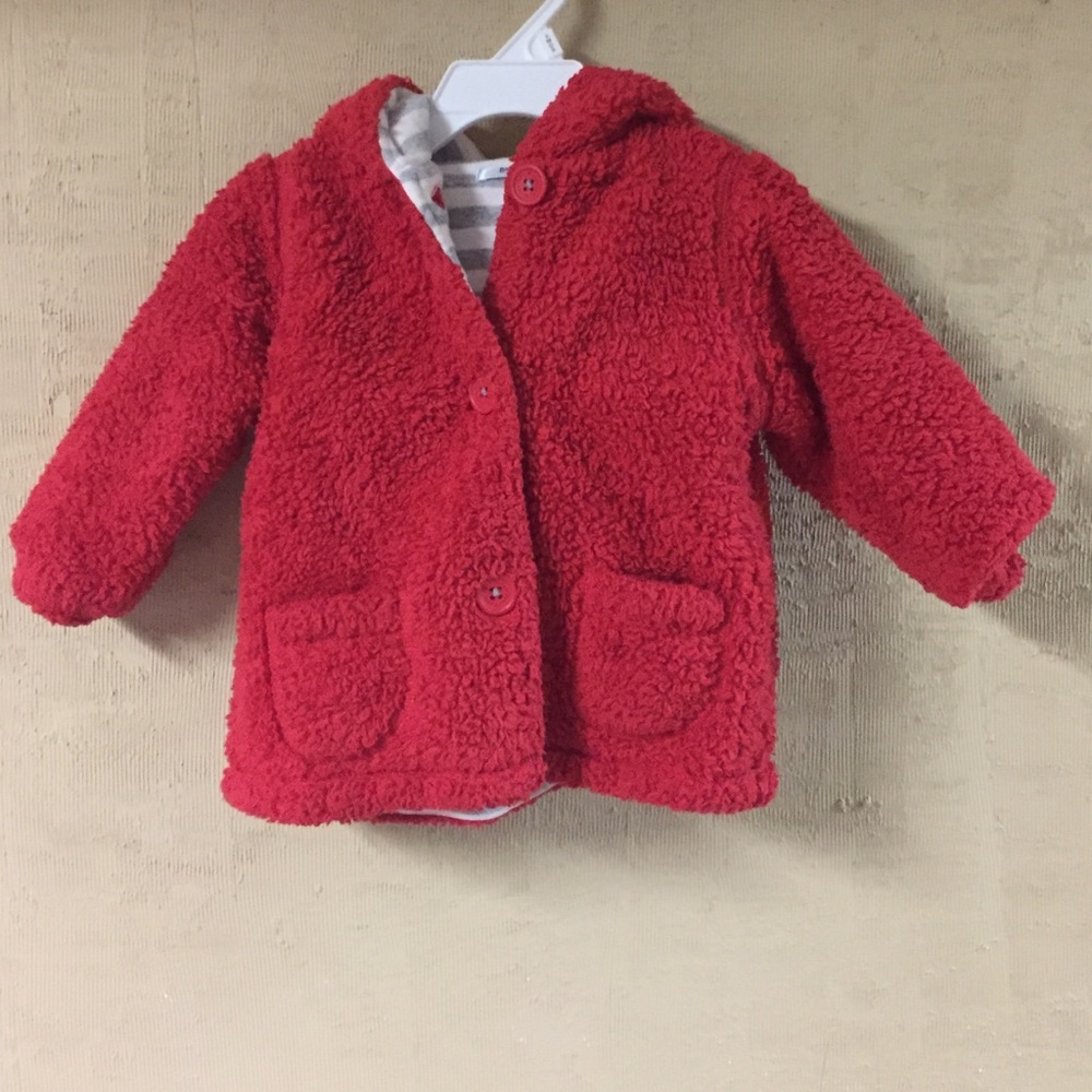 Mini Boden 12-18 mo red coat with hood
