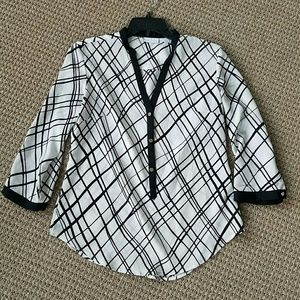 Black and white blouse