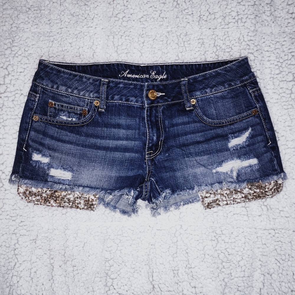 Gold Sequin Pocket American Eagle Shorts