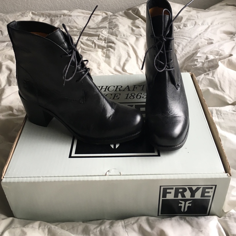 Frye lace up booties