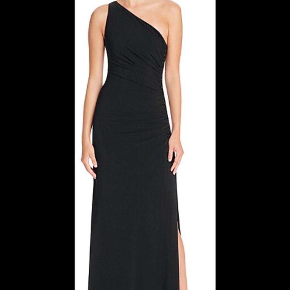 Laundry by S. Segal Beaded Panel One-Shoulder Gown