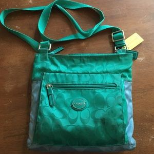 Green and Blue Authentic Coach Bag