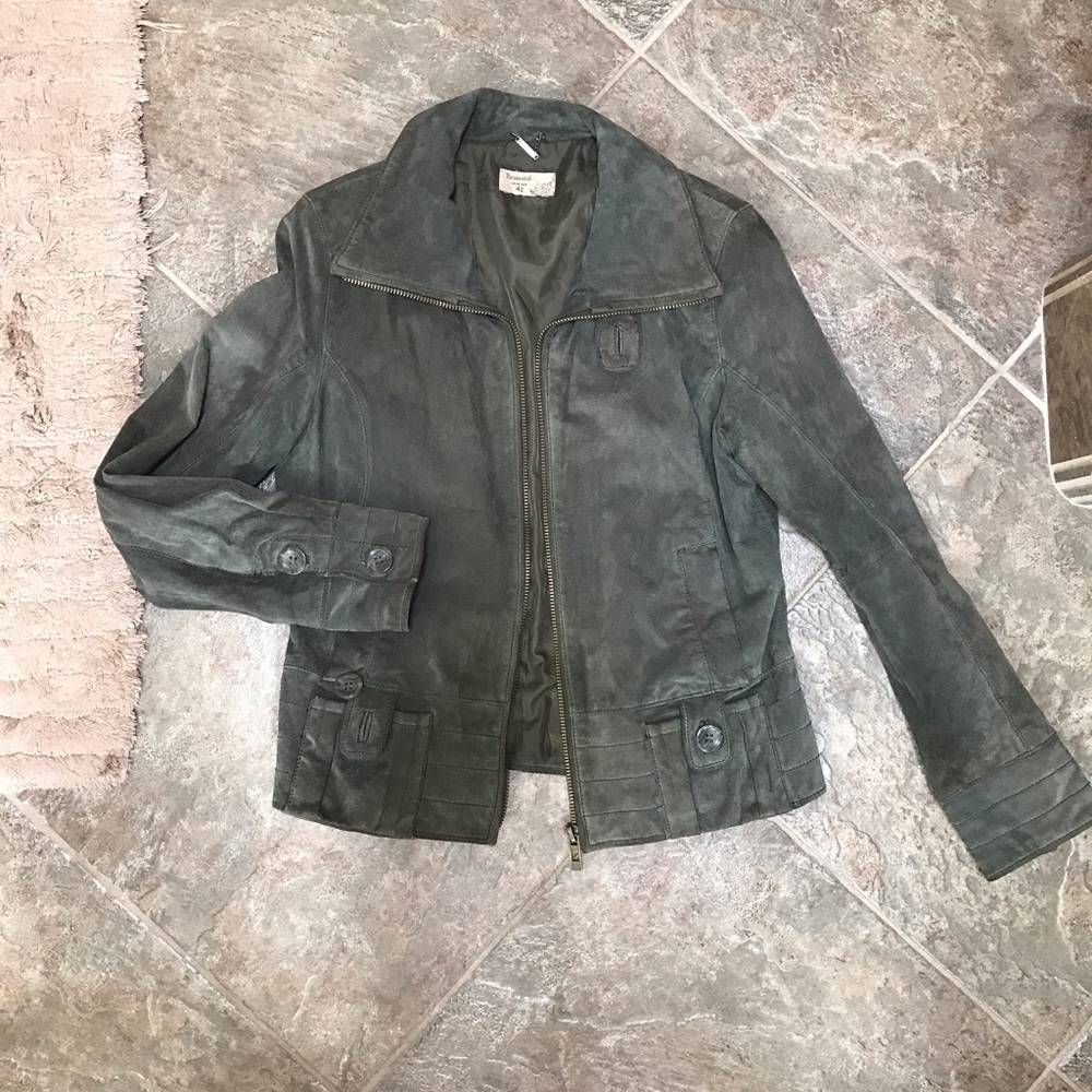 Suede dark green jacket