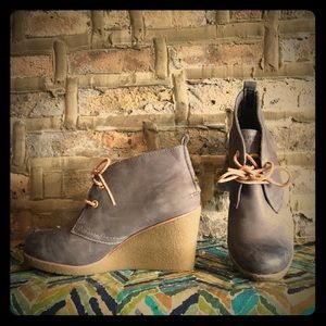 Sperry Top Sider grey wedge shoes.