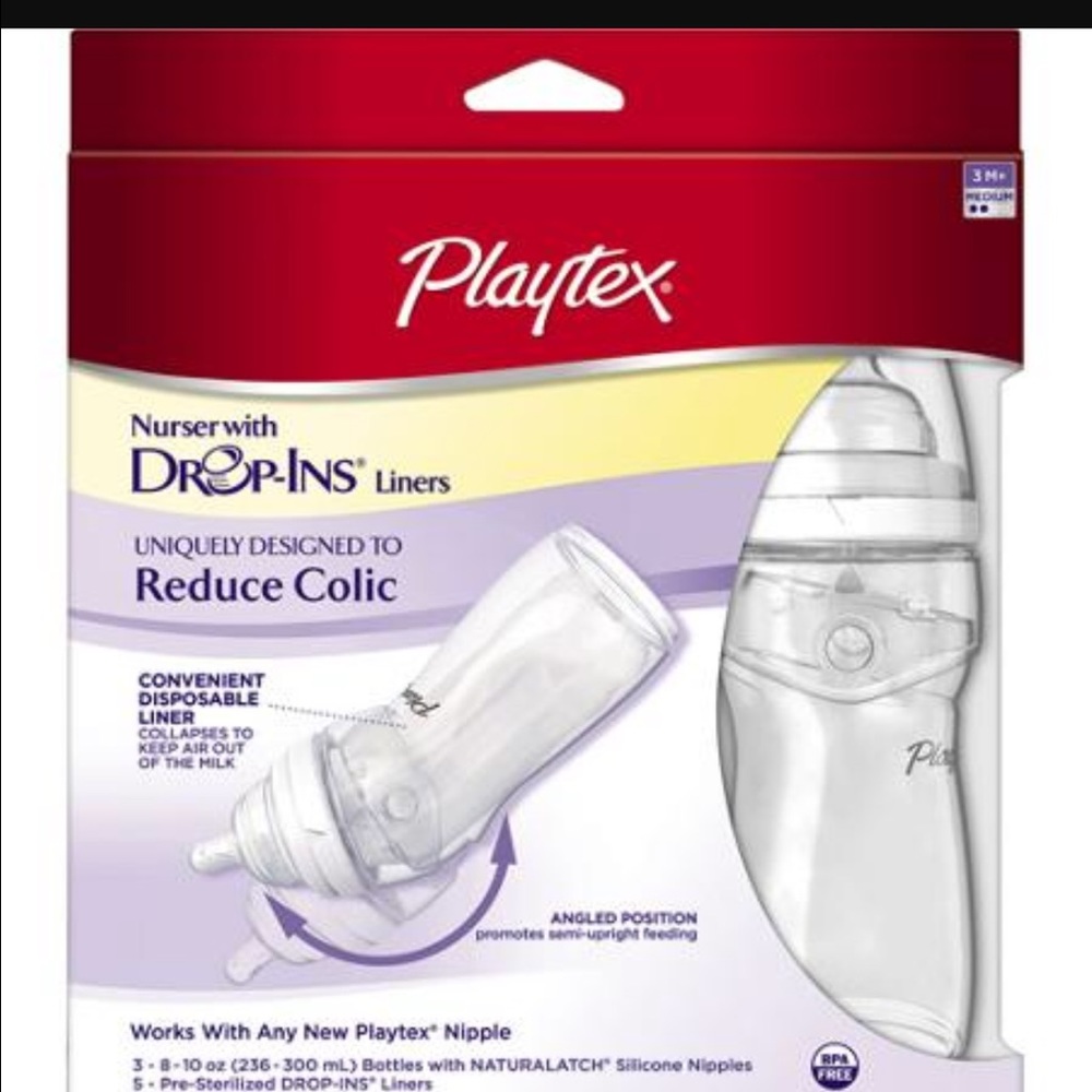 NIB pack of 3 Playtex Drop ins bottle