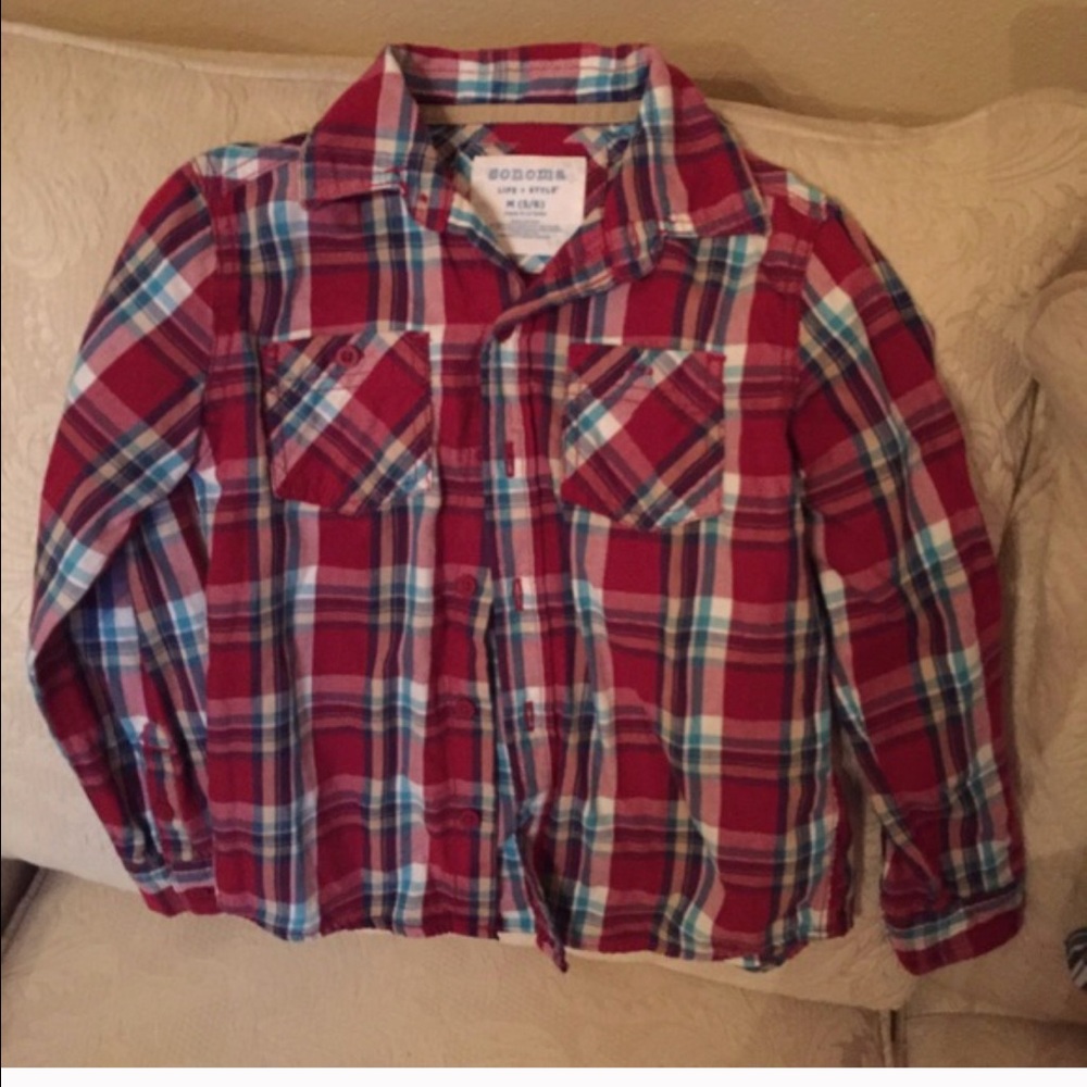 🍎 Red Button Up 🍎