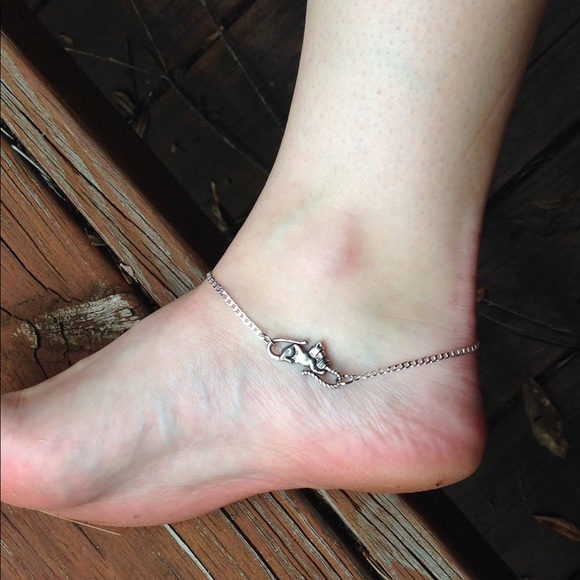 ‼️SALE‼️Sterling Silver Kitty Cat Anklet - Picture 6 of 7