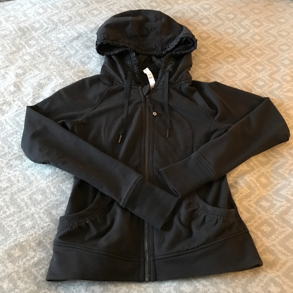 Gently Used Black Scuba Lululemon Ruffle Hoodie