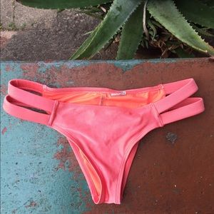 Pink satin swim bottoms
