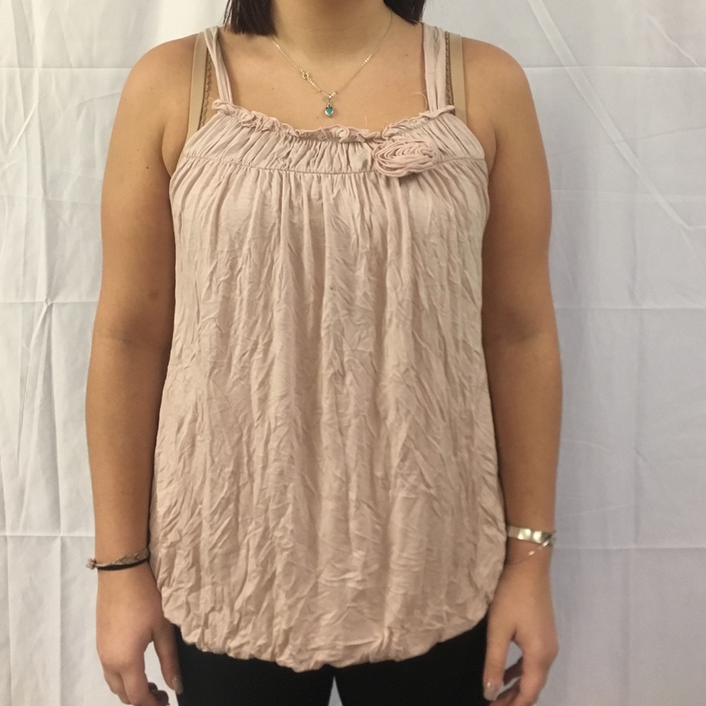 Blush pink rose blouse