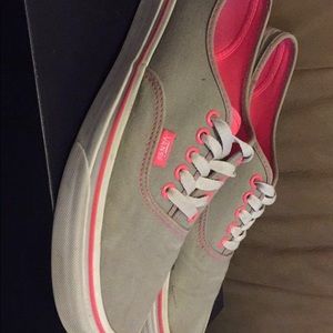 Gray with pink Vans!