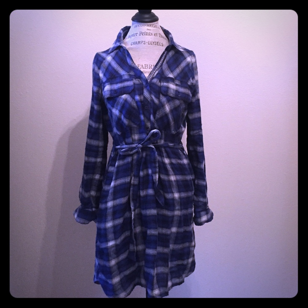 Flannel shirt dress
