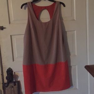 Orange and brown straight dress