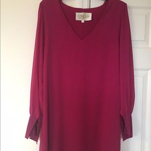 Effortless Magenta Blouse Dress