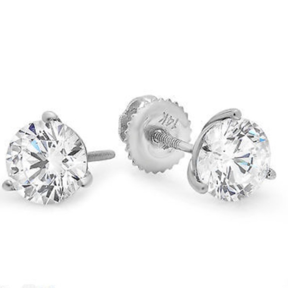SALE🎉4CT Simulated Diamond 14K Gold Martini StudS - Picture 4 of 4