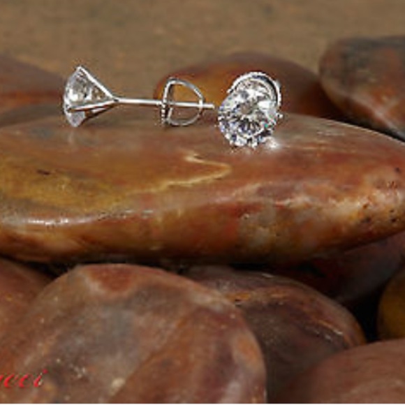 SALE🎉4CT Simulated Diamond 14K Gold Martini StudS - Picture 2 of 4