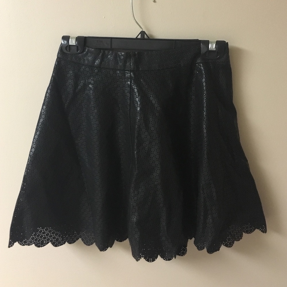 F21 Fax Leather Skater Skirt