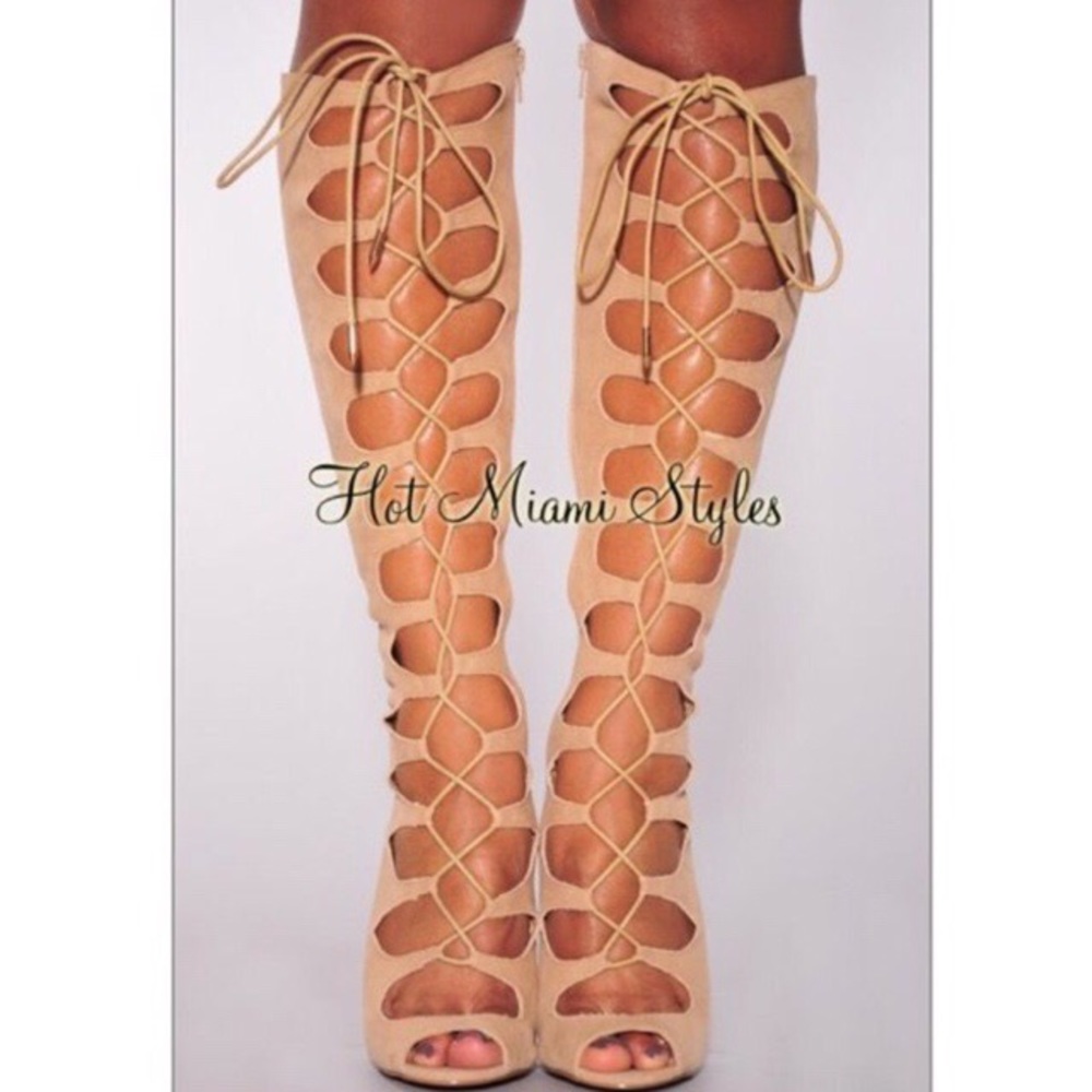 Knee high boot.