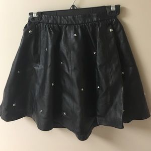 H&M Faux Leather Studded Circle Skirt