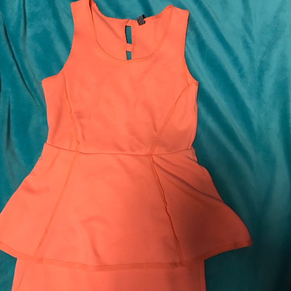 Coral peplum dress!