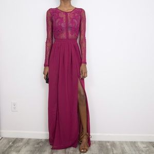 Charlotte Russe raspberry lace top dress