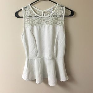 White Peplum Top
