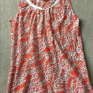 TORY BURCH Ladies top, sleeveless, sz 6 red/white