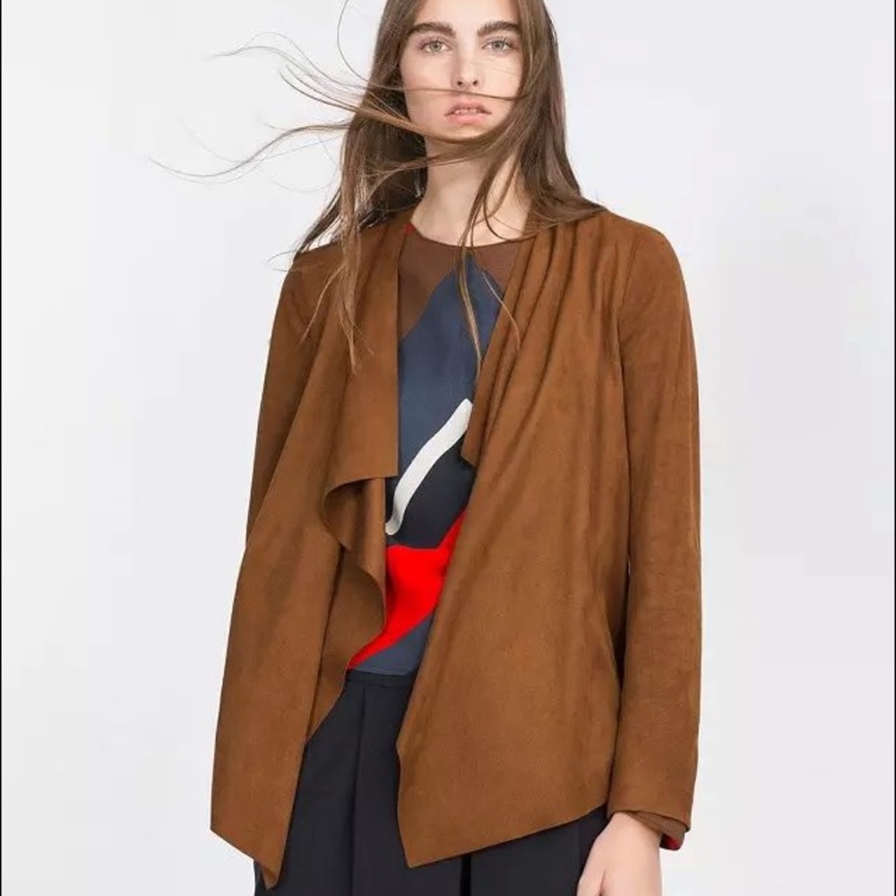 Zara basic faux suede jacket- barely worn