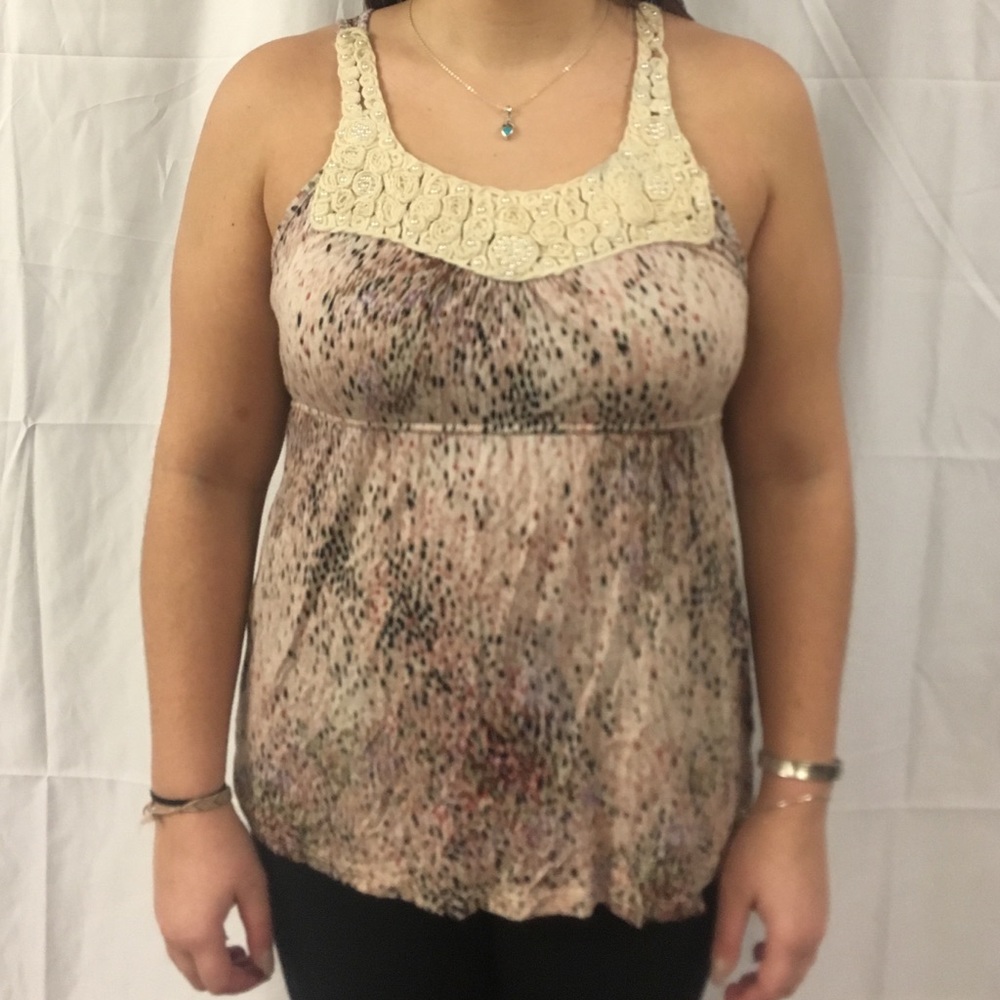 Forever 21 Embroidered tank blouse