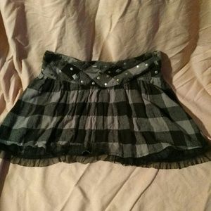 Cute plaid with studs skirt