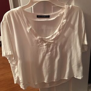 White open chest crop top