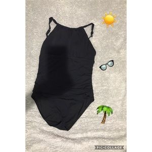 Black High Neck One Piece
