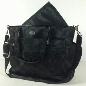 Black coach diaper/ messenger bag