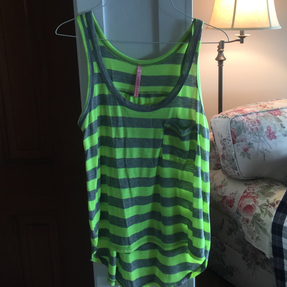 Neon Striped Pocket Top