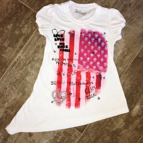 D-Signed by Disney "Glam Rock" Asymmetrical Tee S - Picture 5 of 5