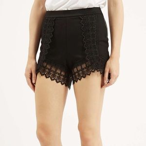 Topshop high waisted lace shorts