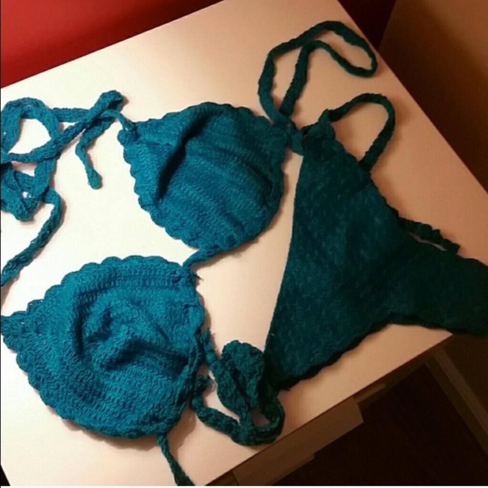 Crochet bikini.