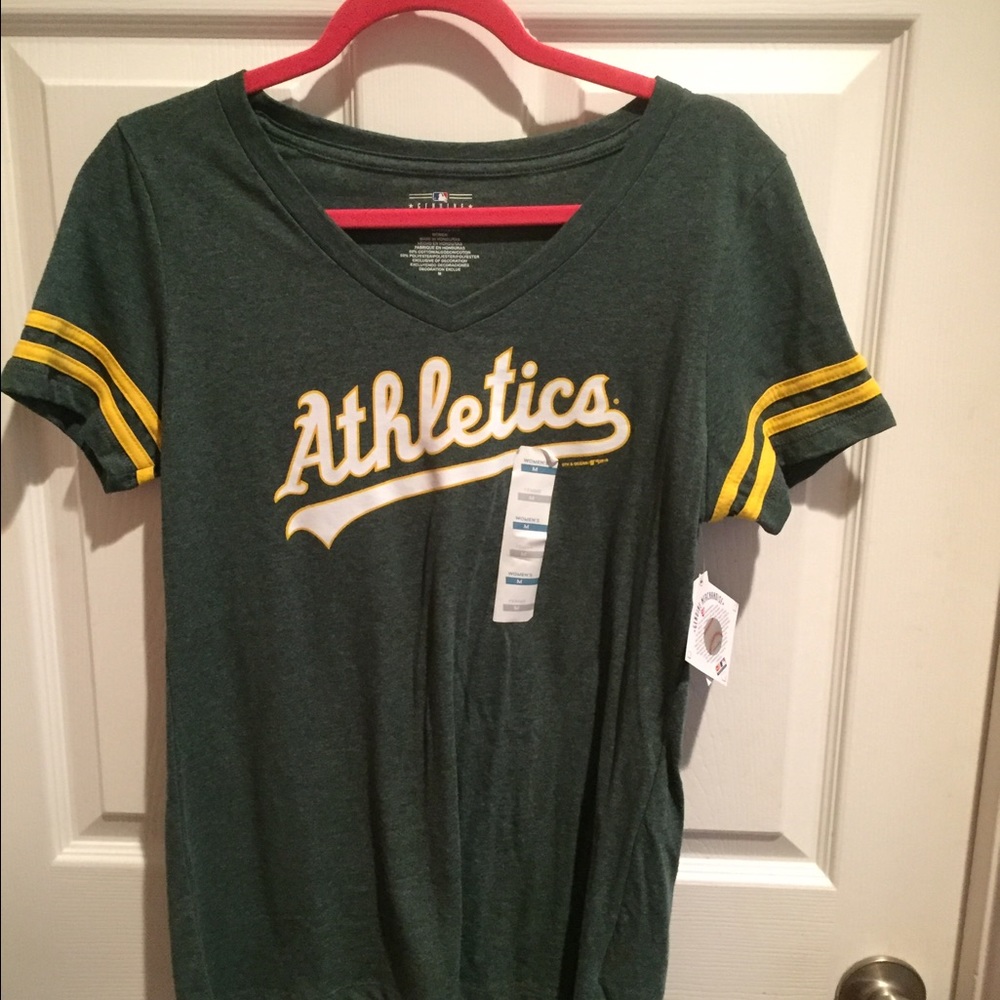 NWT Oakland As Athletics tee. V neck Medium